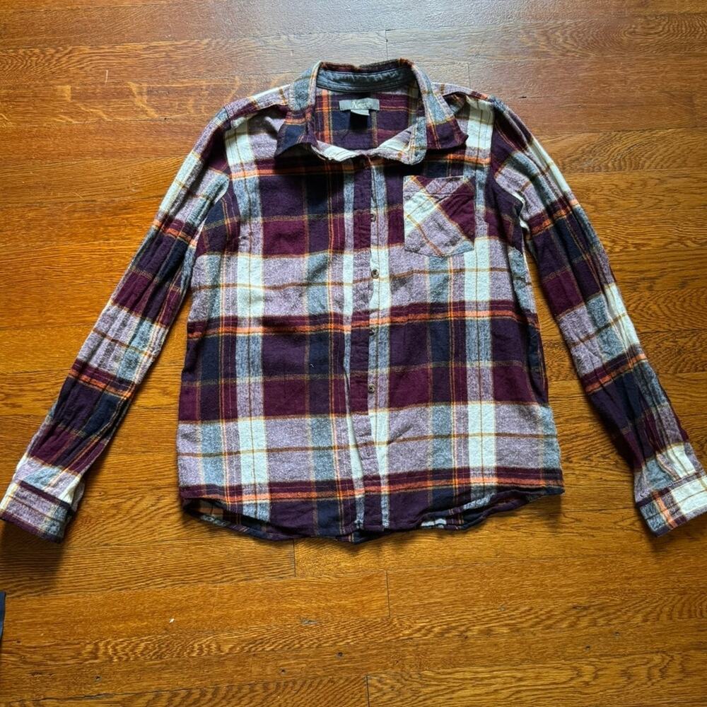 Natural Reflections Purple Plaid Flannel